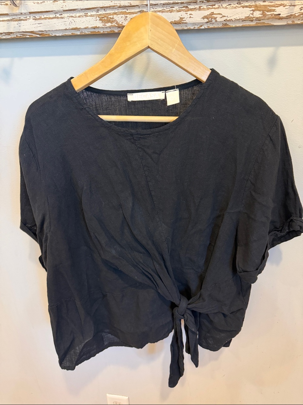 Becasa 100% Linen Blouse